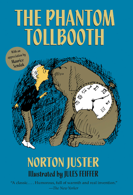 Book cover with a boy nose-to-nose with a dog with a clock in his body.