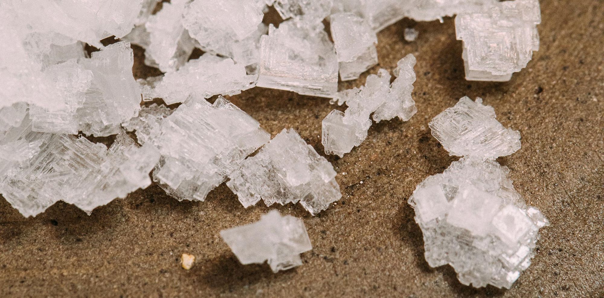 Close-up of salt crystals