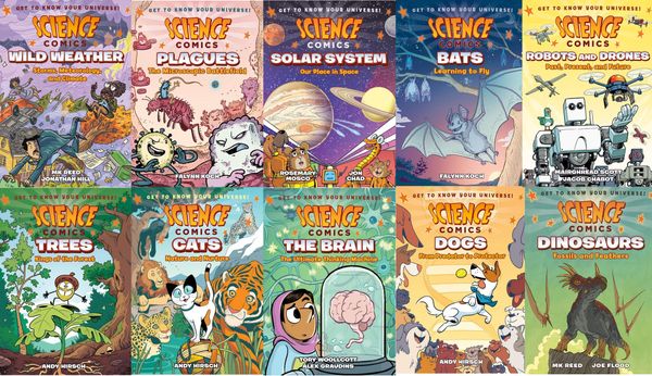 Covers of ten Science Comics books.